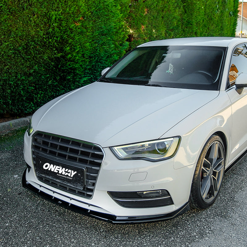 OneWay, Frontspoiler, Blank sort, passer til Audi A3 (8V) HB 3-dørs/Sportback/Limousine/Cabrio (2012-2016) excl. S-Line/S3/RS3