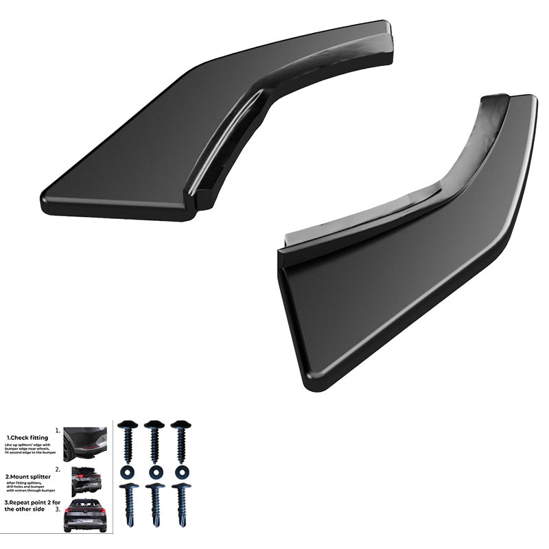 OneWay, Bagkofanger side splittere, Højglans sort, Passer til Volkswagen Golf VII HB GTi/GTD 2013-2016, 2-delt sæt