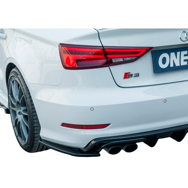 OneWay, Bagkofanger splitters, Højglans sort, Passer til Audi S3 8V Sedan 2013-2016, 'Sporty Design'