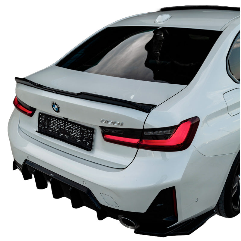 OneWay, Bagkofanger side splittere, Glossy sort, Passer til BMW 3-Series G20/G21 M-Pack Facelift (2022-), 2 stk. sæt