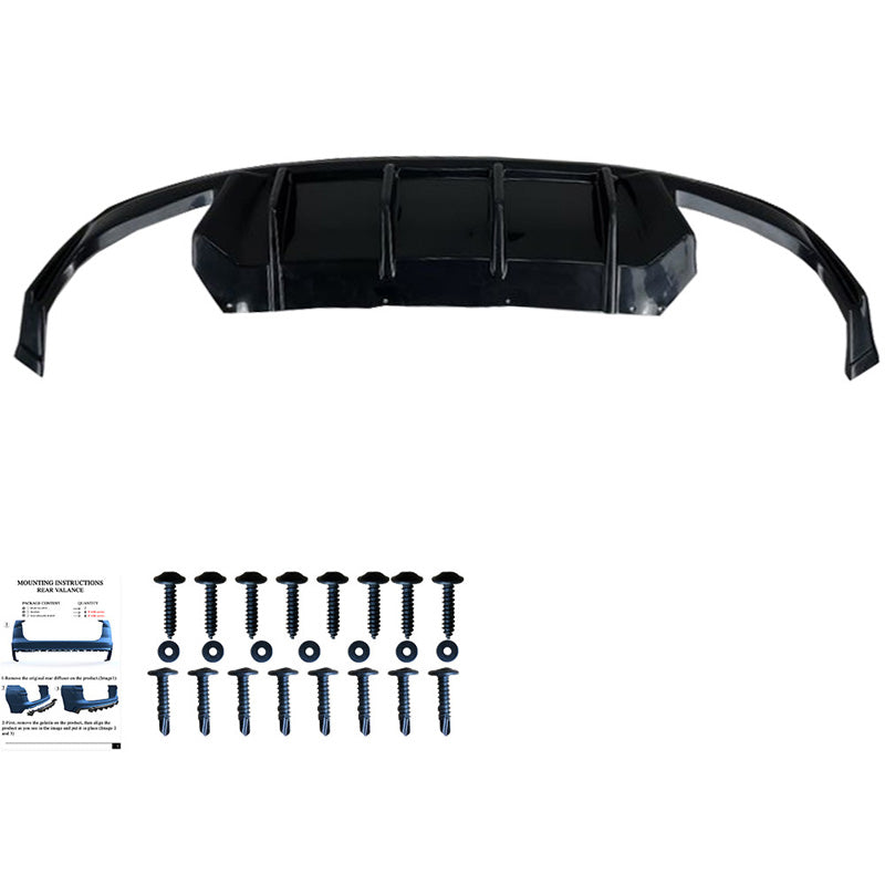 OneWay, Bagkofanger diffuser, Glossy sort, Passer til Skoda Octavia IV RS HB/Combi 2020-