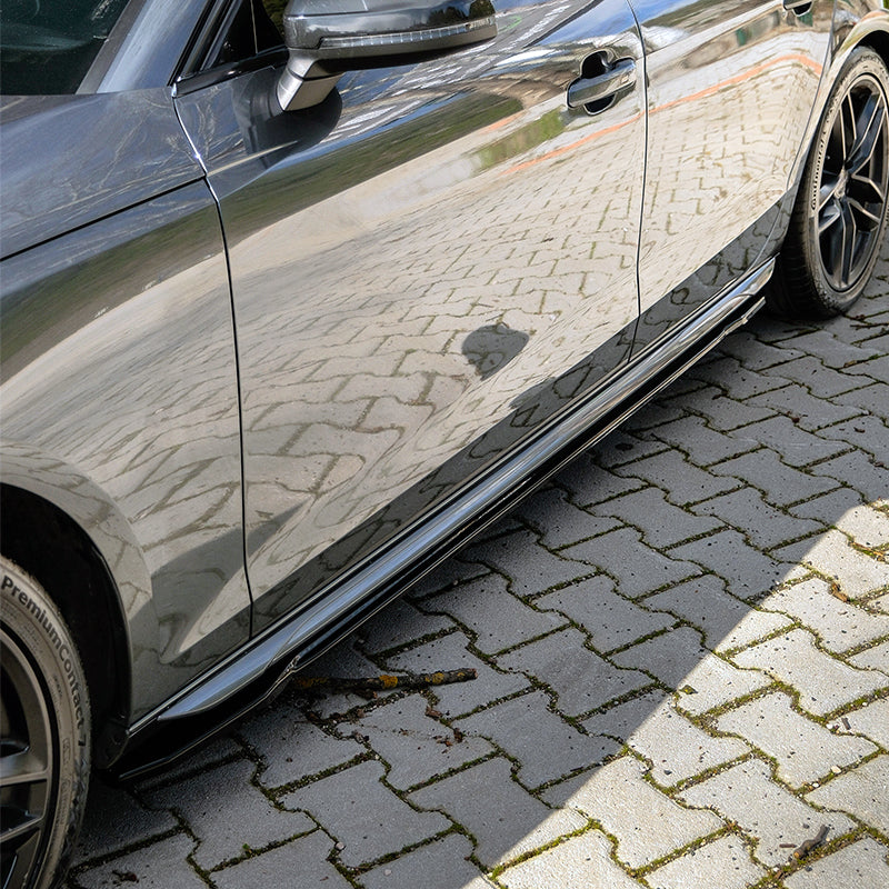OneWay, Sideskørte, Gloss black, passer til Audi A4 (B9) Sedan/Avant S4/S-Line Facelift (2019-2024)