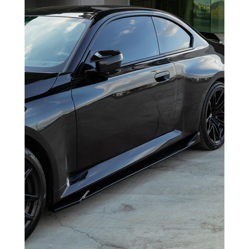 OneWay, Sideskørter, Glossy Sort, Passer til BMW M2 G87 Coupe (2023-), 2-delt sæt