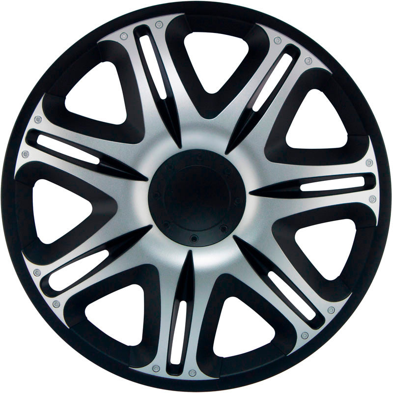 J-Tec, Navkapslar, 4st, Nascar 13-tums silver/svart
