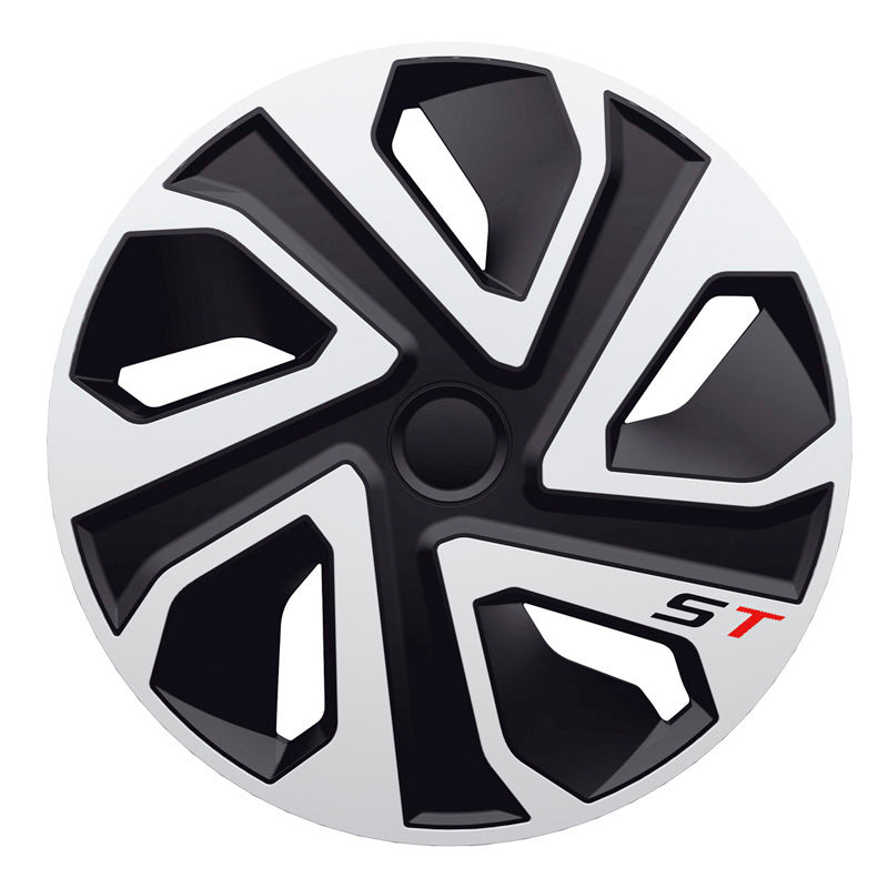 J-Tec, Hjulkapsler, 4stk, ST 15-tommer silver/black