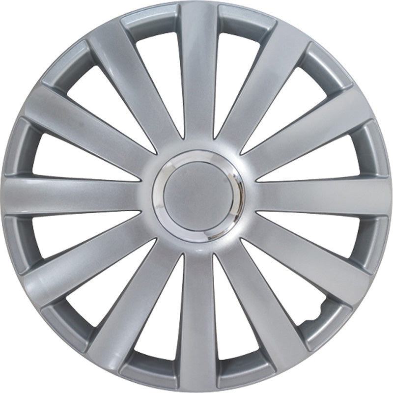 AutoStyle, Navkapslar, 4st, Spyder 14-tums silver + kromring