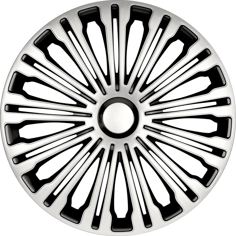 AutoStyle, Navkapslar, 4st, Volante 14-tums silver/svart