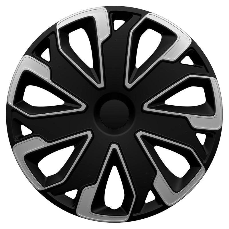 AutoStyle, Navkapslar, 4 st, Ultimo 15-tums silver/svart