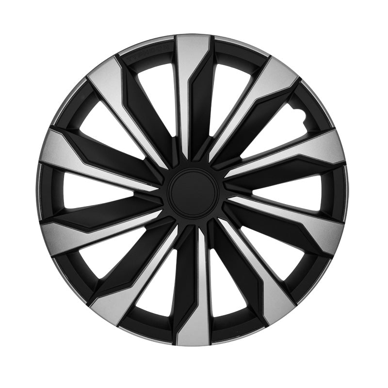 AutoStyle, Navkapslar, 4 st, Typhoon 15-tums silver/svart