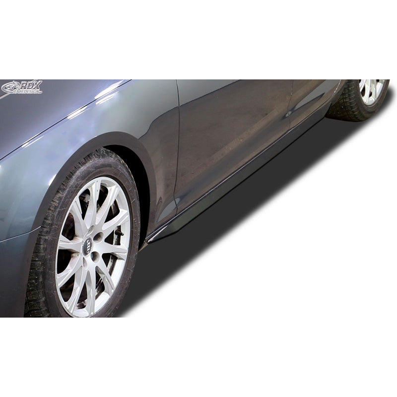 RDX Racedesign, Sidokjolar, Slim, passar Audi A4 B9 Sedan/Avant 2015-2019 & FL 2019- (ABS blanksvart)