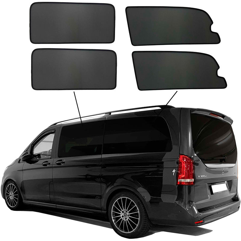 SunClip, Solgardin & Solbeskyttelse, passer til Mercedes V-Class W447 (Lang akselafstand) 2014-2024 med pop-out vinduer