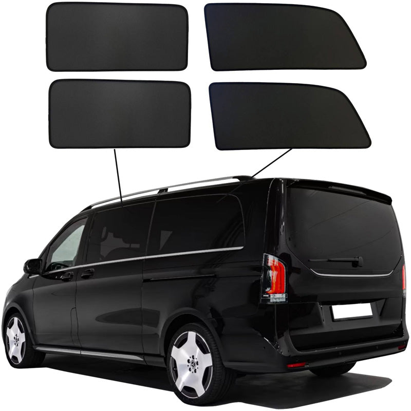 SunClip, Solgardin & Privatlivsbeskyttelse, passer til Mercedes V-Class W447 (Lang akselafstand) Facelift 2024- uden pop-out vinduer