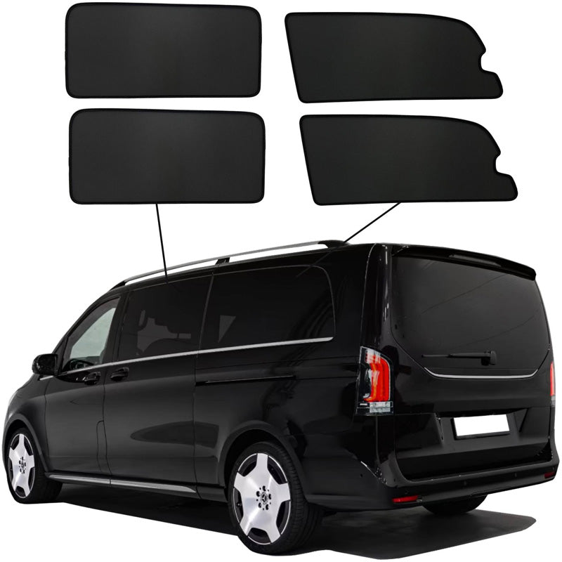 SunClip, Solgardin & Privatlivsbeskyttelse, passer til Mercedes V-Class W447 (Long wheel base) Facelift (2024-) med pop-ud vinduer