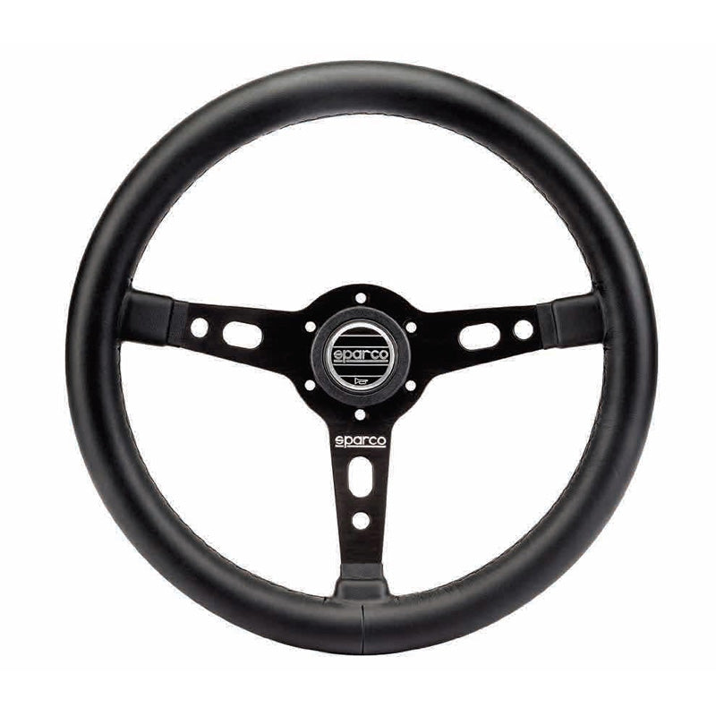 Sparco, Targa 350 Sportratt, Svart Läder - 350mm