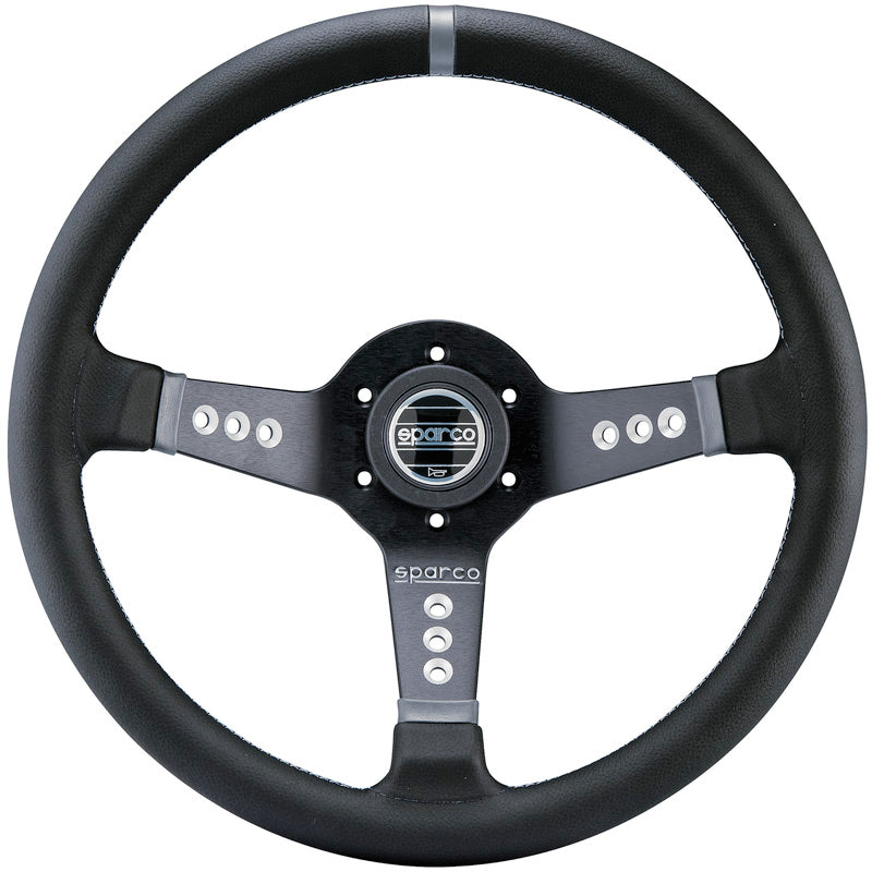 Sparco, Universal Sportratt L 777 - Svart Läder - 350mm