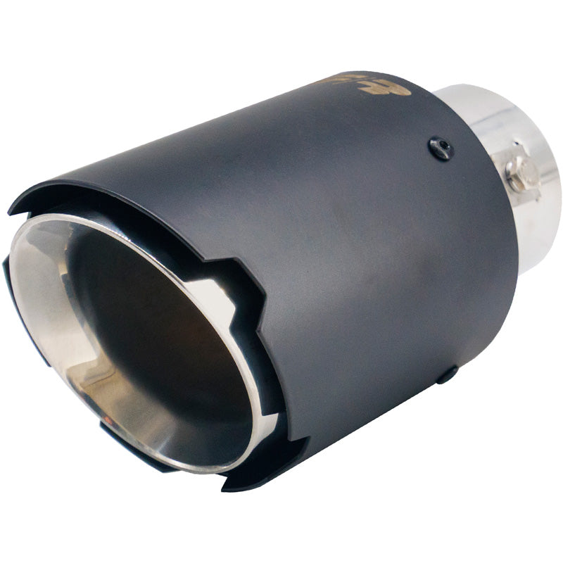 Simoni Racing, Rørhale, Rund/Skåret, Mat-Sort+Rustfrit stål - Ø89xL152mm