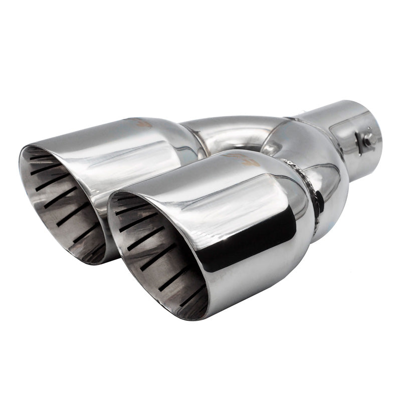 Simoni Racing, Ändrör, Dubbel Rund/Sned Inox - Ø90xL245mm - Installation 35->61mm