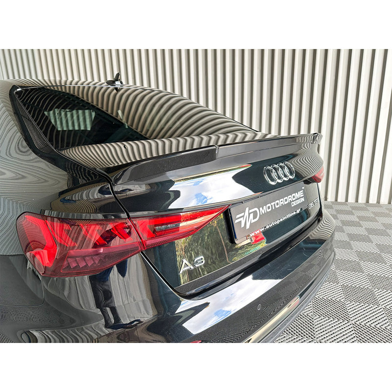 Motordrome, Bagspoiler, Ubehandlet PU, Passer til Audi A3 (8Y) Sedan 2020-, 'Aerodynamisk Design'