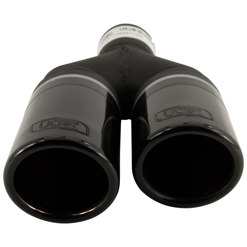 Ulter Sport, Ändrör (höger) - Dubbel rund Ø70mm - Längd 200/180mm - Installation ->50mm - Inox Black